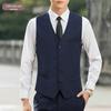 Novo Colete Slim Masculino Estilo Coreano Primavera e Outono Colete Sem Mangas Roupa de Trabalho Roupa Profissional Colete Jaqueta