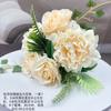 Ramo de peonías y rosas, combinación de flores de imitación, pintura al óleo nórdica, decoración del hogar, flores falsas, adornos florales para boda.