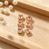 Cuentas espaciadoras para pulsera de agujero pasante de circonita de cobre, material de accesorios para pulseras, collares, joyería, hechos a mano