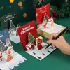 Tarjeta de Felicitación Navideña Estéreo 3D Vacaciones de Año Nuevo Mensaje de Bendición de Acción de Gracias Plegable Tarjeta Pequeña Regalo de Nochebuena Transfronterizo