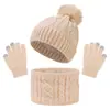 Venta Caliente Transfronteriza Nuevo Sombrero de Punto Trenzado con Pompón para Otoño Invierno Sombrero Cálido para Niños Fabricante de Sombreros de Punto Suministro Directo Venta al por Mayor en Stock