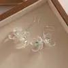 Pendientes largos colgantes de flor transparente tridimensional súper de hada geniales y limpios personalidad pendientes únicos estilo vacación en la playa ganchos para la oreja exquisitos