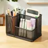Porta-canetas para mesa de escritório, suporte de canetas criativo em ferro forjado, item decorativo, organizador de papelaria multifuncional com compartimentos