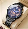 Relojes Populares para Hombre con Calendario, Correa de Acero, Multicolor, Manecillas Luminosas, Números Grandes, Venta Caliente Transfronteriza Exclusiva al por Mayor