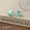 Brincos Irregulares em Formato de C Esmaltados em Cores Doces para Primavera e Verão para Mulheres com Pinos de Prata, Design Único, Brincos Estilosos e Modernos