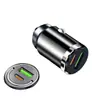 Cargador de Coche de Aleación Oculto Súper Rápido Nuevo Cargador de Coche Qc3.0 Pd 30W Mini Cargador de Coche Universal