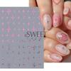 Nuevas pegatinas de uñas transfronterizas para el Día de San Valentín en rosa intenso y plateado con forma de globo de amor y rosa adhesivas para uñas.