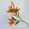 Nova flor de lírio artificial para decoração de mesa, decoração de casa, casamento, decoração de auditório de casamento de alta qualidade, arranjo de flores para paisagismo, atacado