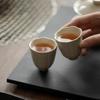 Taza de Té Boca de Flor Estilo Dinastía Song Ceniza de Hierba Mojie Juego de Té Kung Fu Cerámica para el Hogar Pétalo Taza Maestra Taza de Degustación Taza Individual