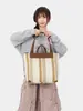 Bolso de Lona Rayada para Mujer, Gran Capacidad, Nuevo Bolso de Mano de Moda 2026, Bolso de Hombro para Estudiantes, Bolso Tote para Viajes Diarios