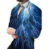 Camisa Masculina Fashionável Europeia e Americana de Tamanho Grande com Estampa Digital, Camisa Casual Digital com Estampa Vintage Transfronteiriça Masculina