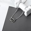 Collar de doble anillo circular para mujer, estilo coreano, simple, exquisito, de moda de celebridades de Internet, cadena de suéter, personalidad de nicho, cadena de clavícula de alta calidad