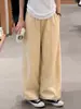 Pantalones cargo de color caqui con dobladillo curvo para mujer, finos de verano, corte holgado, pantalones casuales de estilo boyfriend relajado, adecuados para personas petite, con buena caída y perneras anchas