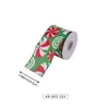 Cinta de lino sintético en stock para decoraciones navideñas, cinta navideña impresa a medida con purpurina, transfronterizo a medida