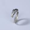 Nuevo Anillo Retro Baixi Plata Tailandesa Cabeza de Caballo Tallada Antigua Abierto Plata Tailandesa Anillo para Hombre Anillo