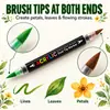 Marcadores acrílicos de doble punta de 24 colores para pintar rocas, macetas florales pintadas a mano para manualidades, grafitis en rodajas de madera y pintura artística a base de agua