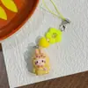 Gorro 3D de Dibujos Animados Chiikawa Cadena para Teléfono de Gato Colgante de Mochila Gato KT Flor con Cuentas Corazón Regalo Pequeño
