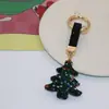 Llavero de Árbol de Navidad de Arcilla Suave al por Mayor con Diamantes, Lindo Colgante Personalizado para Bolso, Llavero de Coche, Accesorios Coloridos