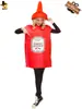 Festa Noturna de Carnaval do Dia de Todos os Santos Fantasia Engraçada para Adultos Fantasia de Ketchup Vermelho Adereços para Performance de Palco Fantasia