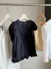 Camisa Branca de Bolinhas de Manga Curta para Mulheres, Novo Estilo de Verão, Estilo Coreano, Estilo Delicado, Caimento Solto, Emagrecimento, Versátil, Top Rejuvenescedor