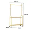 Cabideiro de chão simples de duas camadas para quartos de aluguel cabideiro móvel para quarto cabide simples