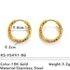 Pendientes Europeos y Americanos de Acero de Titanio y Oro de 18 Quilates Lujo Accesible Moda Pendientes Simples de Gama Alta Joyería de Acero Inoxidable que No se Desvanece Venta al por Mayor