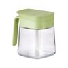 Tarro de condimento de vidrio con tapa abatible, tarro de sal, botella de condimento para el hogar con cuchara, tarro de condimento de cocina colgante adecuado