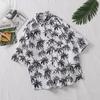 Camisa Floral de Verano para Playa en la Costa de Hawái, Guapo para Pareja Masculina y Femenina, Estudiante, Delgada, Manga Tres Cuartos, Chaqueta
