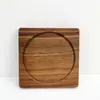 Bandeja de posavasos de madera Posavasos Portavasos Redondo Cuadrado Nogal Negro Haya Posavasos de té Posavasos de madera maciza tallada Tallado
