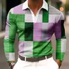 Camisa casual masculina de manga comprida com gola, de fronteira, vestuário masculino, camisa polo de manga comprida color block da Amazon