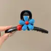Presilha de cabelo grande floral fofa para mulheres, grampo de cabelo elegante e requintado para penteados presos na nuca, adequado para cabelos grossos, presilha de tubarão