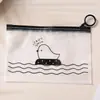 Bolsa auto-sellante esmerilada para pollitos Bolsa de almacenamiento portátil para viajes Banda elástica Bolsa con cremallera para ropa interior Bolsa de plástico Dibujo animado lindo
