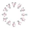 Colgante Zodiaco Cristal Rosa Piedra Fu Rong Joyería Zodiaco para Mujer Colgante Zodiaco del Año del Animal de Dibujos Animados