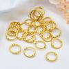 Anillo de cuentas con forma de corona de cáñamo de doble agujero en oro de 18 quilates, anillo de cuentas con agujero recto, anillo de cuentas, accesorios de joyería con cuentas para bricolaje.