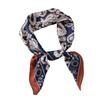 Bufanda de Seda Simulada de Diseño Casual para Mujer, Bufanda Cuadrada Pequeña de 70 Flor de Anacardo Azul Marino, Bufanda de Seda, Decoración Literaria, Sentido del Diseño Bufanda para la Cintura
