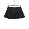 Saia Plissada de Renda de Cintura Baixa Estilo Retrô Americano Saia Tutu Branca Estilo Ballet Verão Spice Girl Saia