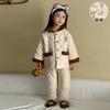 Pijama de Invierno Espesado para Niñas, Cálido, Forro Polar para Bebé, Acolchado de Tres Capas, Conjunto de Ropa de Casa para Niños y Niñas