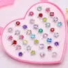 Anel Infantil Princesa Menina Fofa Diamante Sintético Elsa Desenho Animado Pedra Preciosa Menina Bebê Presente de Jardim de Infância