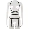 Ygm Venta al por mayor Transfronterizo Ligero para Adultos Corsé de PU Bondage Ropa Negro Sm Halloween Mariposa