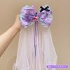 Horquilla para niña con lazo de Kulomi de dibujos animados, accesorio para el cabello, horquilla con cinta de malla de súper hada para niña pequeña