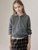 Tricô Polo de Lã Mista para Meninas e Crianças Outono Novo Tops de Alto Padrão Francês
