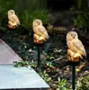 Lámpara Solar de Búho Transfronteriza Lámpara de Animales de Resina Lámpara de Suelo Decorativa para Patio Jardín Césped Luz Nocturna de Paisaje