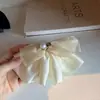 Grampo de Cabelo com Laço de Renda na Bainha de Saia de Tecido Suave Estilo Francês, Presilha de Cabelo Versátil Fada de Luxo Leve, Presilha de Mola para Trás da Cabeça