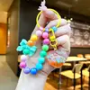Llavero de Corazón de Colores Creativos Luminosos con Cuentas Colgante de Arena Movediza Exquisitos Accesorios para Bolsos Pequeños Regalos Venta al Por Mayor