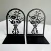 Estante de mesa de metal espessado com padrão floral fofo para armazenamento de livros, clipe de livro estilo papelaria, suporte de livros de mesa, transfronteiriço Amazon