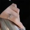 Anel Aberto Série Zircônia Rosa Cruz Francês High-end Luxo Leve Design Nicho Estilo Doce e Cool Anel de Dedo Moda Feminina