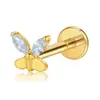 F136 Joyería para Piercing de Prueba Aleación de Titanio Perforación Labial Pendiente de Circonita Cúbica Galvanoplastia al Vacío Pendiente de Titanio Joyería de Grado Médico