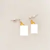 Moda Retrô Europeia e Americana Brincos Pequenos de Moda Amendoim Banhado a Cobre Ouro Real Brincos com Pino de Prata Versáteis para Mulheres