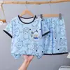 Novos Pijamas Infantis 2025 Primavera e Verão Conjunto de Manga Curta Estilo Fino Infantil Meninas Verão Estiloso Pijama para Crianças Maiores