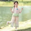 Conjunto de Dos Piezas para Niñas 2026 Nuevo Verano Infantil Súper Hada Estilo Chino Festival de Primavera Traje Tang Hanfu